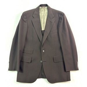 VTG 1970s Ralph Lauren Chaps 38S Wool Blend Blazer Jacket Sport Suit Coat Brown